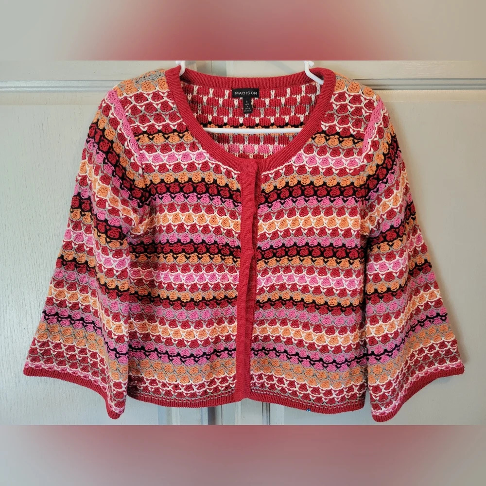 Madison Crochet Wide Sleeve Sweater